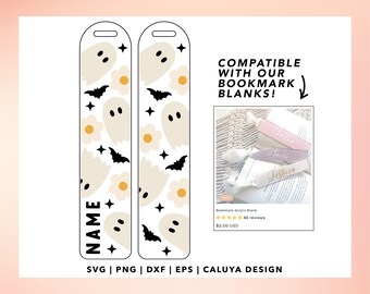 Cute Ghost SVG | Halloween Bookmark SVG | Bookmark Template SVG | Bookmark Kids svg | Bookmark Pattern svg | Book Lovers svg | Reader svg