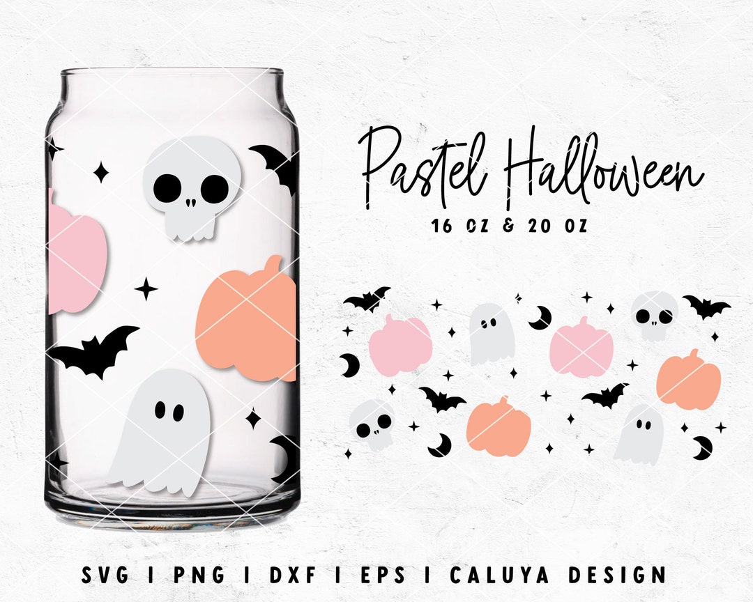 Cute Halloween SVG | Ghost Libbey Can Glass SVG | Glass Can SVG | Cute ...