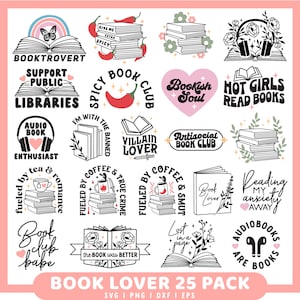 book quotes svg book lover svg book sticker svg book shirt svg book svg bundle Spicy Book SVG smut book svg, Reading SVG, Cricut image 1