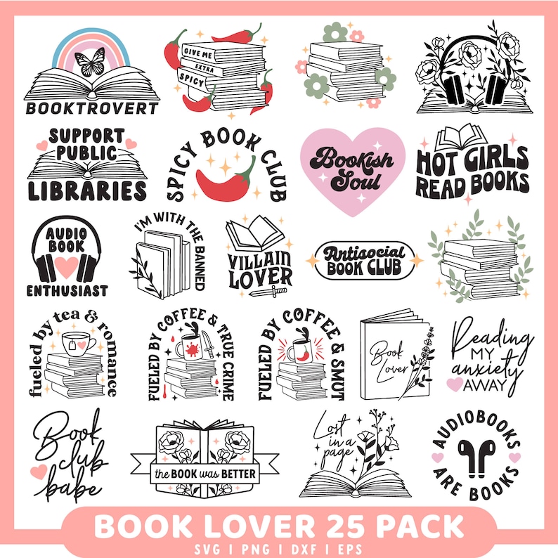 book quotes svg book lover svg book sticker svg book shirt svg book svg bundle Spicy Book SVG smut book svg, Reading SVG, Cricut image 1