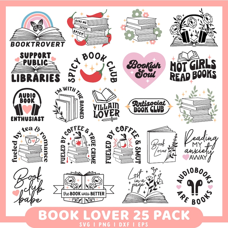 book quotes svg | book lover svg | book sticker svg | book shirt svg | book svg bundle | Spicy Book SVG | smut book svg, Reading SVG, Cricut image 1