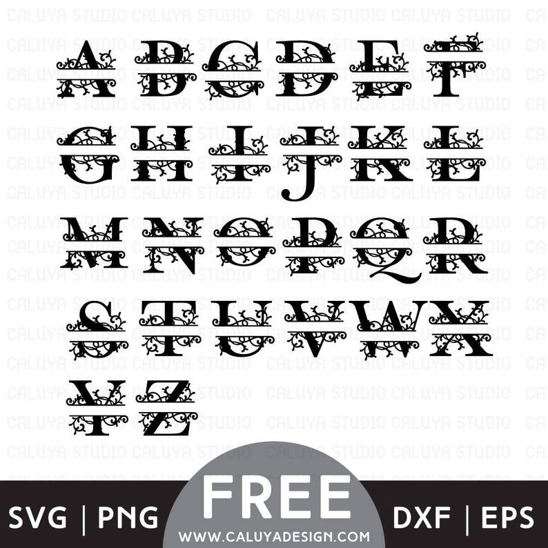 FREE SVG & PNG Link Split Monogram Files svg png dxf eps ...