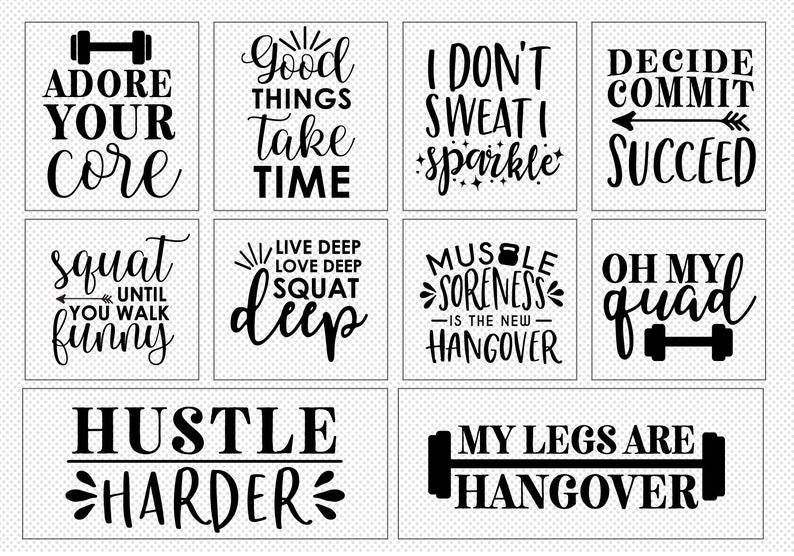 Download Workout Quote SVG Cut File Bundle Deal Cut File for Cricut ...