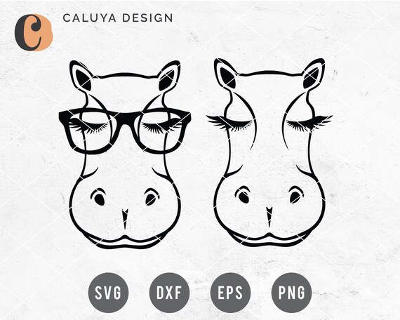 Download Hippo Animal Face Svg Cutting File For Cricut Cameo Etsy