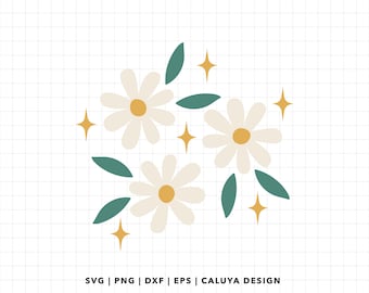 Daisies Flowers SVG | daisy and flower svg | retro daisy svg png clipart | daisy glass can svg, Trendy Daisy SVG, Libbey Can Wrap SVG Cricut