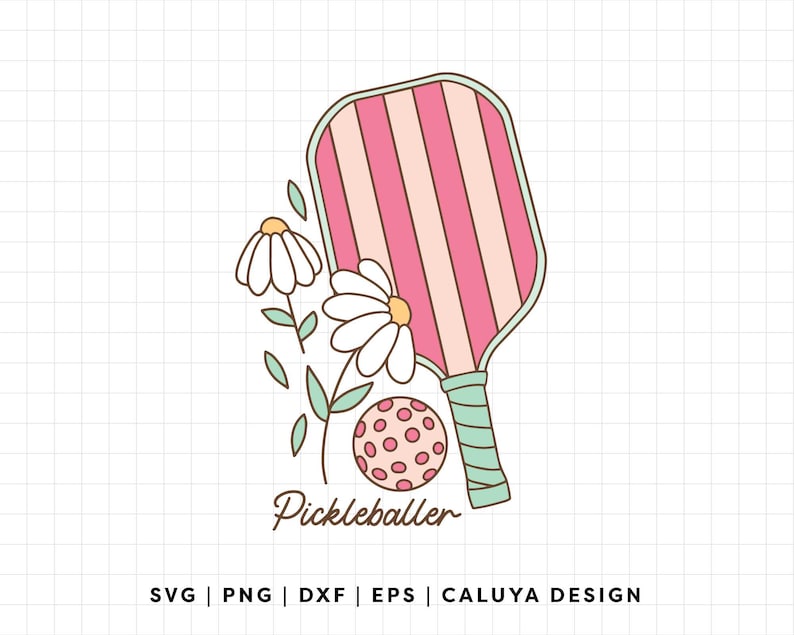 Pickleball SVG | Pickle Ball SVG | Floral Pickleball Paddle SVG | Pickleball Racket svg | Pickleballer svg | Pickleball Sublimation png bild 7