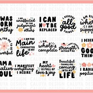 Affirmation SVG Bundle | Self Love SVG | Self Care SVG | Journaling Svg ...