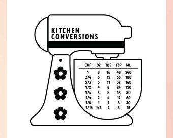 Kitchen Conversions SVG | Kitchen Chart SVG | Kitchen Measurement SVG | Kitchen Cheat Sheet svg | Kitchen png, cooking svg, png, Cricut File
