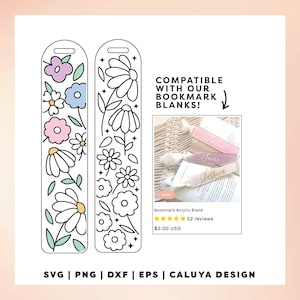 Spring Flower SVG | Bookmark SVG | Bookmark Template SVG | Floral Bookmark Sublimation png | Daisy Bookmark Cutting File | diy bookmark