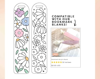 Spring Flower SVG | Bookmark SVG | Bookmark Template SVG | Floral Bookmark Sublimation png | Daisy Bookmark Cutting File | diy bookmark
