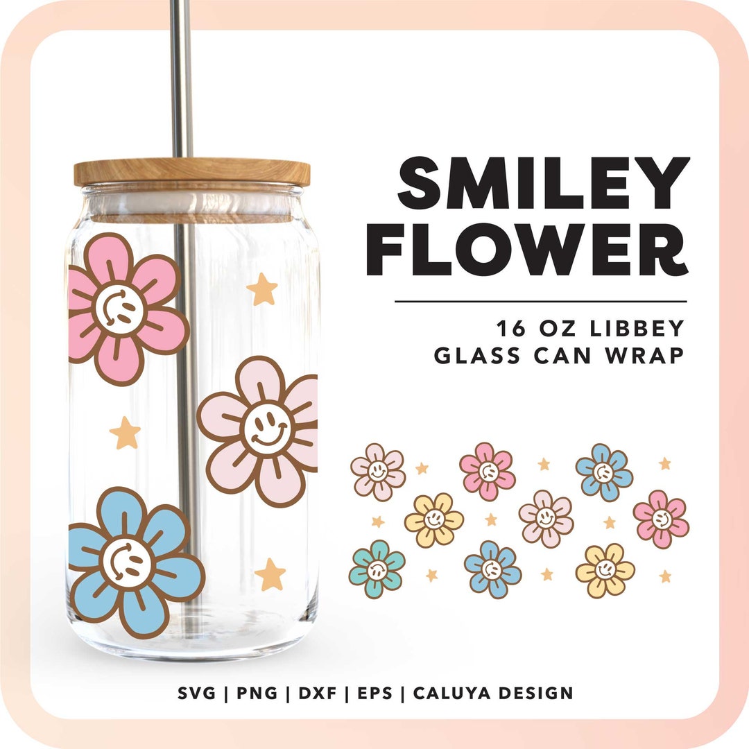 16oz Libbey Can Wrap SVG | Groovy Libbey Can Svg | Glass Can Wrap Svg ...