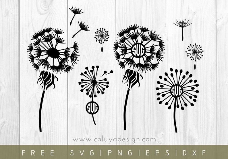 Download FREE SVG & PNG Link Dandelion Monogram Cut Files svg png ...