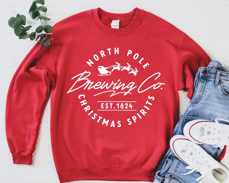 North Pole Brewing Co SVG Christmas Sweatshirt SVG Vintage - Etsy