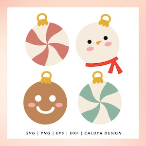 Christmas Ornament SVG | Cute Christmas svg | Christmas Nursery SVG | Snowman SVG | Gingerbread Man svg | Holiday Cricut, Cameo Silhouette