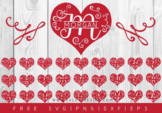 Download FREE SVG & PNG Link Heart Monogram Cut Files svg png dxf | Etsy