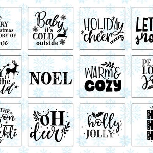 Christmas Quote SVG Cut File Bundle Deal Cut File for Cricut & Cameo Silhouette Holiday Quote, Reindeer, Cozy Winter Quote Printable image 3