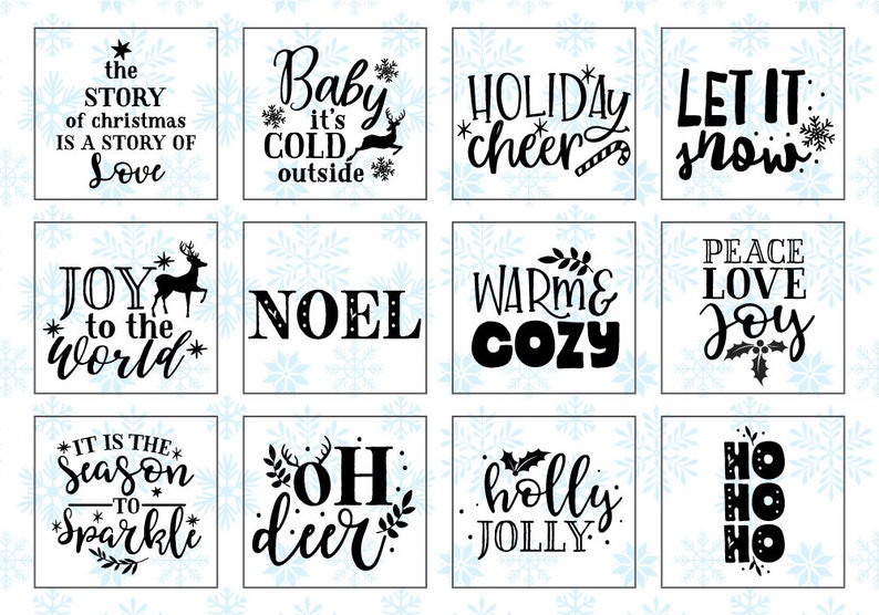 Christmas Quote SVG Cut File Bundle Deal Cut File for Cricut & Cameo Silhouette Holiday Quote, Reindeer, Cozy Winter Quote Printable image 3