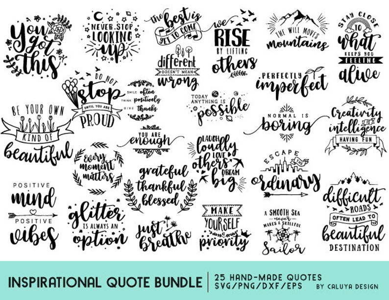 Download Inspirational Quote SVG Cut File Bundle Deal Cut File for ...