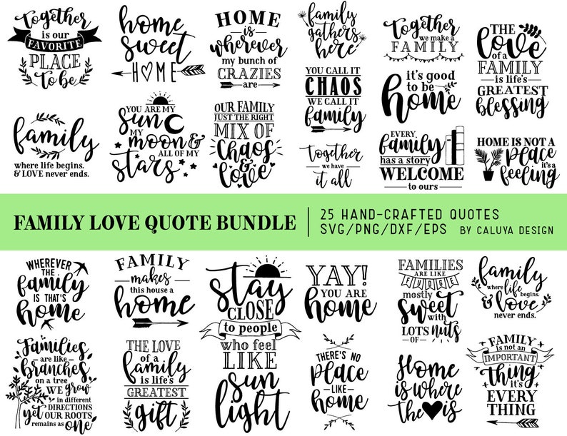 Download Family Love Quotes SVG Cut File Bundle Deal Cut File for ...