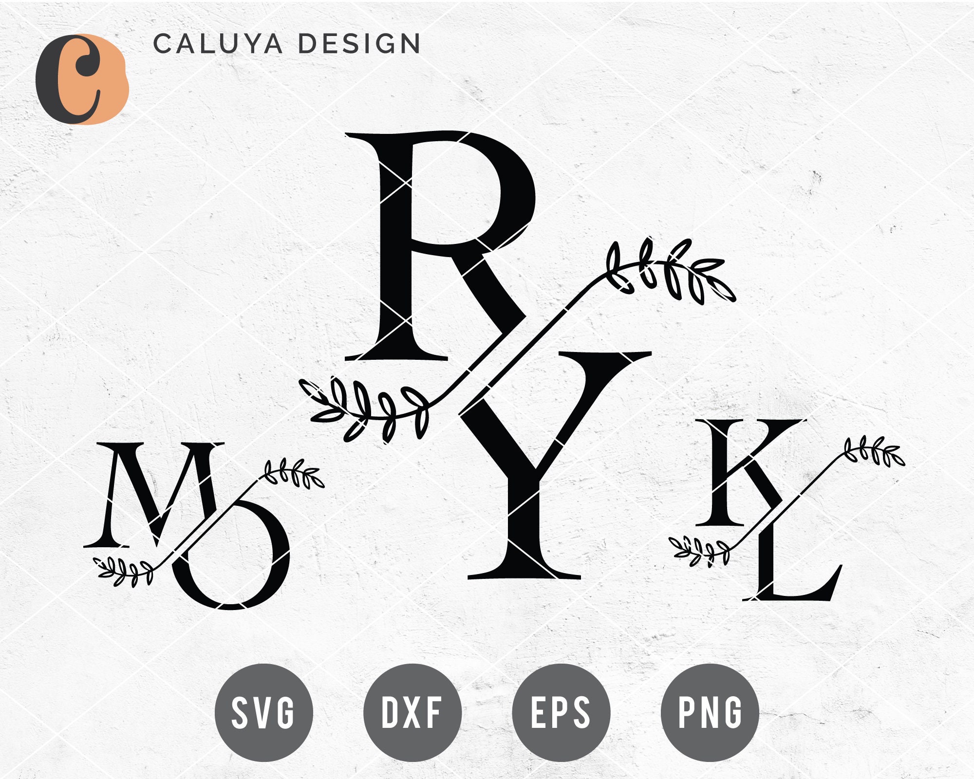 Download Free Svg Png Link Split Monogram Cut File Svg Png Dxf Etsy