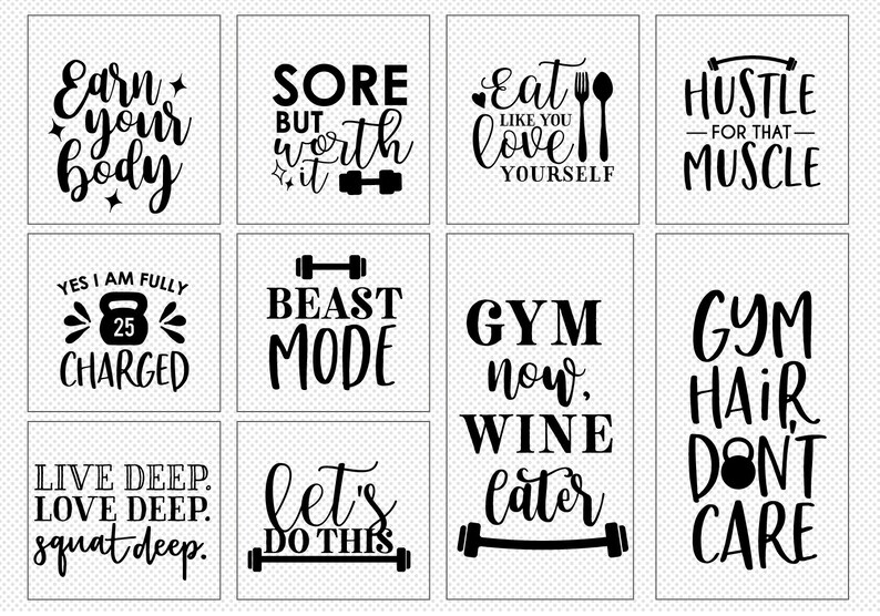 Download Workout Quote SVG Cut File Bundle Deal Cut File for Cricut ...