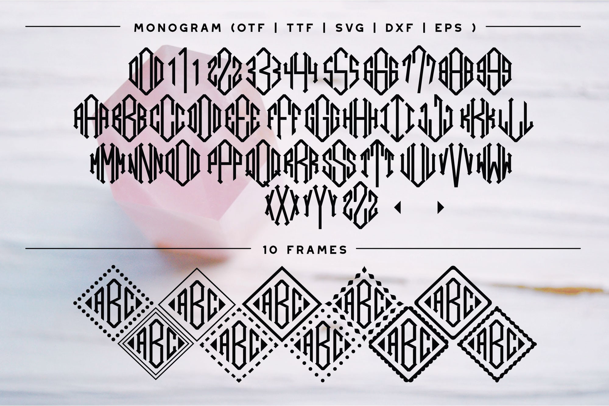 Diamond Monogram SVG Cut File for Cricut & Cameo Silhouette | Wedding ...
