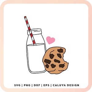 Cookie and milk SVG | Trendy Cookie SVG | Retro Cookie svg | Christmas Santa Cookie svg | Cookie and Milk Sublimation png file | Milk cookie