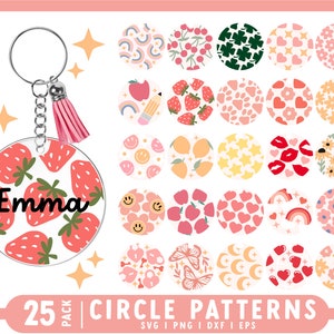 Round Keychain SVG | Keychain SVG Round | Keychain SVG bundle | Circle keychain svg, Circle pattern svg, Acrylic Keychain svg, Round Pattern