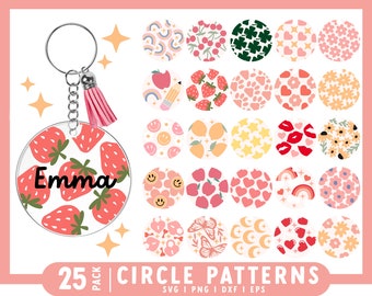 Round Keychain SVG | Keychain SVG Round | Keychain SVG bundle | Circle keychain svg, Circle pattern svg, Acrylic Keychain svg, Round Pattern