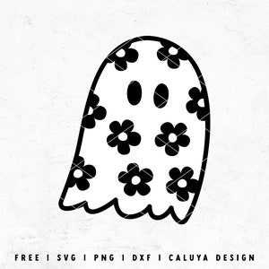 Hippie Ghost SVG | Cute Halloween SVG | Hippie Halloween svg | Cute Ghost svg | Spooky Vibes svg | Floral Ghost SVG Cricut, Cameo Silhouette