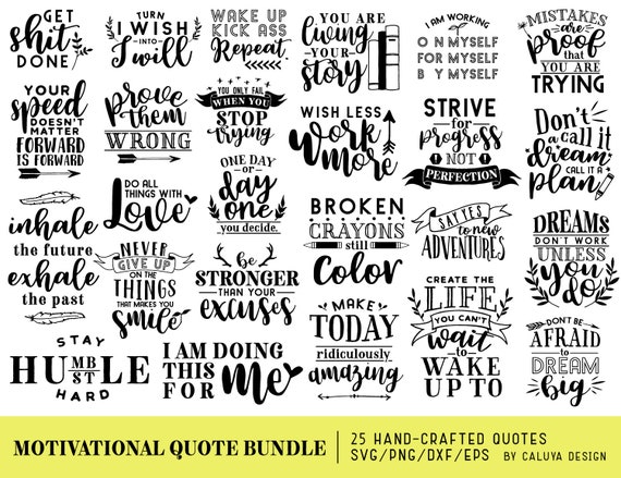Download Motivational Quotes SVG Cut File Bundle Deal Cut File for ...