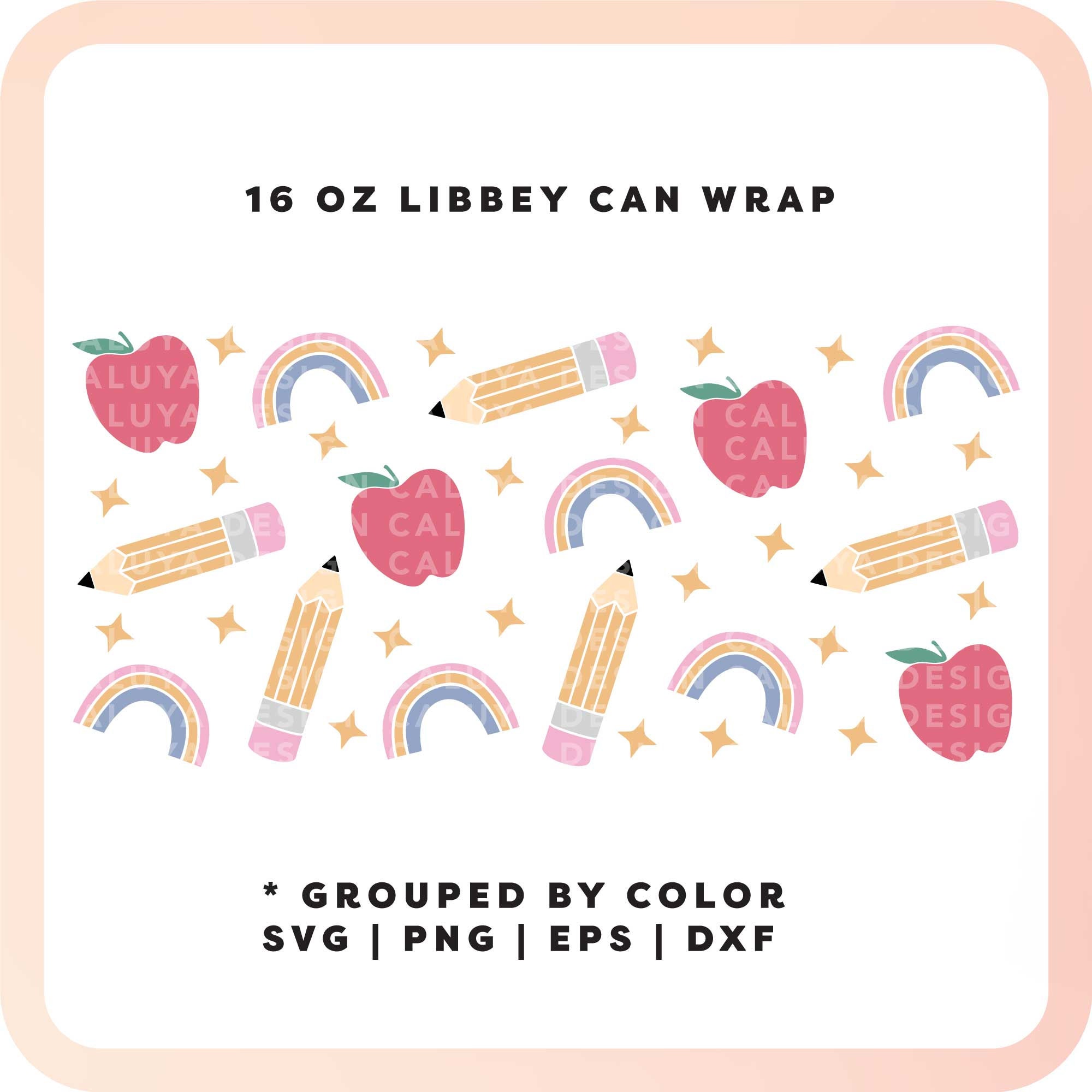 16oz School Teacher Libbey Can Wrap SVG | Back to School SVG | Teacher ...