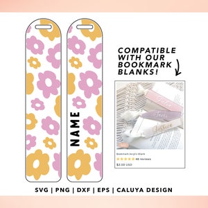 Bookmark SVG, Bookmark Template SVG, Retro Flower SVG, Retro Daisy svg, Y2K Bookmark svg, Teacher Appreciation gift svg, bookmark kids svg