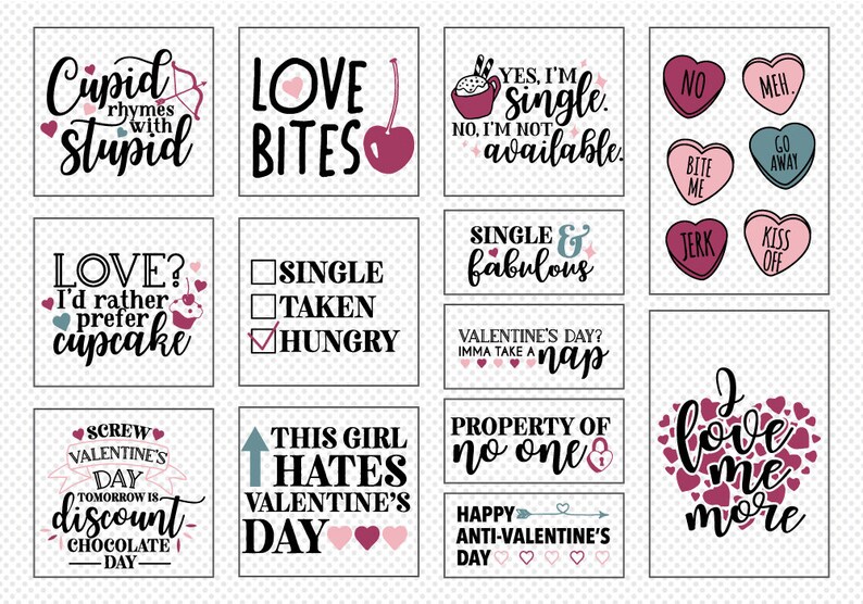 Download Anti-Valentine's Day SVG Cut File Bundle Deal Cut File | Etsy