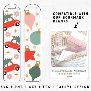 Christmas Bookmark SVG | Christmas Ornament SVG | Stocking Stuffers SVG | Bookmark Template | Christmas Bug Car svg Cricut, Cameo Silhouette