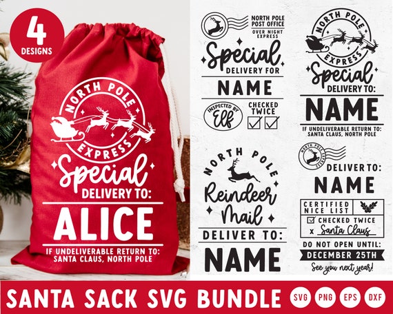 Retro SANTA SACK SVG Personalized Santa Bag Svg North Pole - Etsy UK