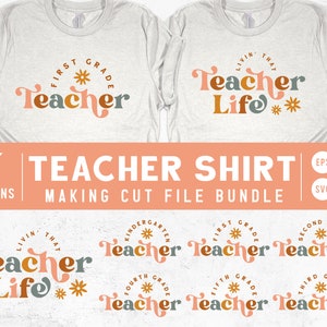 Teacher Shirt SVG | Teacher Life SVG | Teacher Appreciation SVG | Kindergarten Teacher svg | Gift For Teacher svg | Cricut, Cameo Silhouette