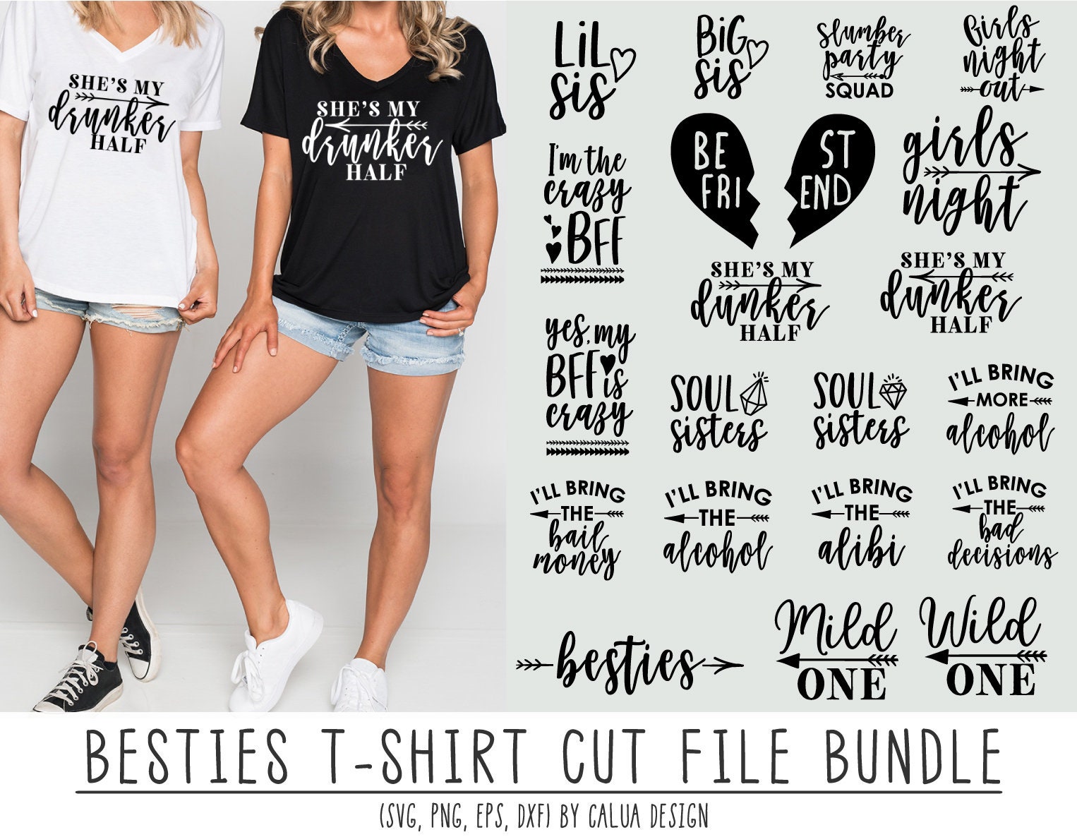 Download Besties T-shirt SVG Cut File Bundle Deal Cut File for ...