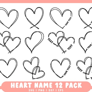 Custom Heart Name SVG | grandma svg heart with names | heart svg with name | name and hearts svg | heart name svg | mom Shirt SVG | Grandma
