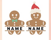 Cute Christmas Monogram SVG | Gingerbread Man Slip Monogram SVG, Kids Holiday SVG, Holiday Mug svg, Retro Christmas svg, Sublimation Design