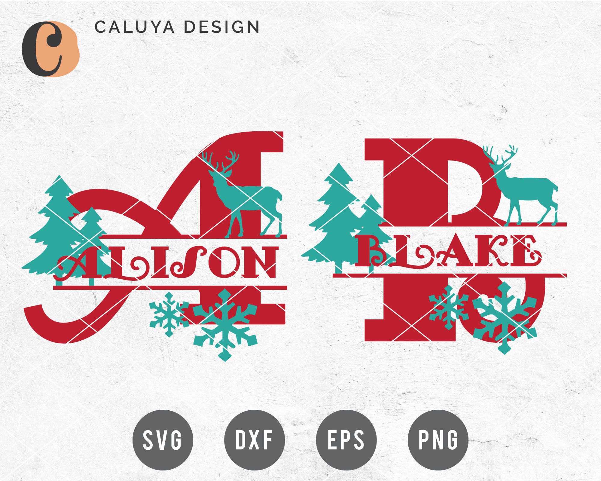 Download Free Svg Png Link Christmas Split Monogram Cut Files Svg Etsy