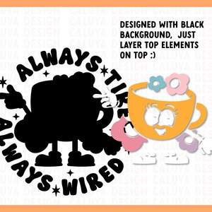 funny coffee mug saying SVG | Retro Character SVG, Self Love SVG, Mental Health svg, Cute Sticker svg, Over thinker svg, Libbey can wrap svg image 4