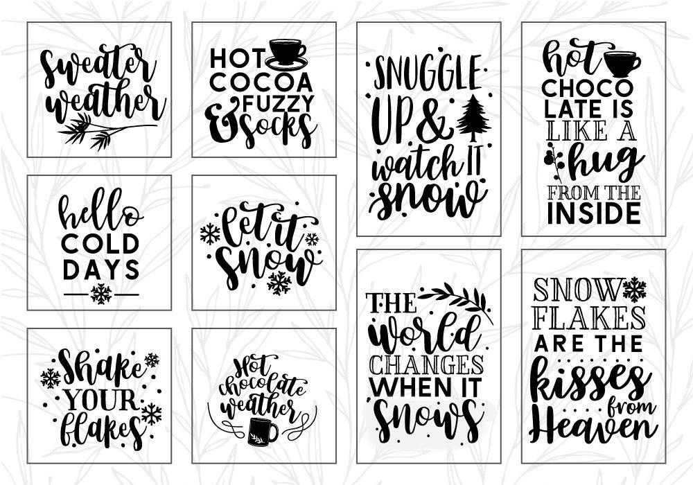 Winter Quote SVG Cut File Bundle Deal | Cut File for Cricut & Cameo ...