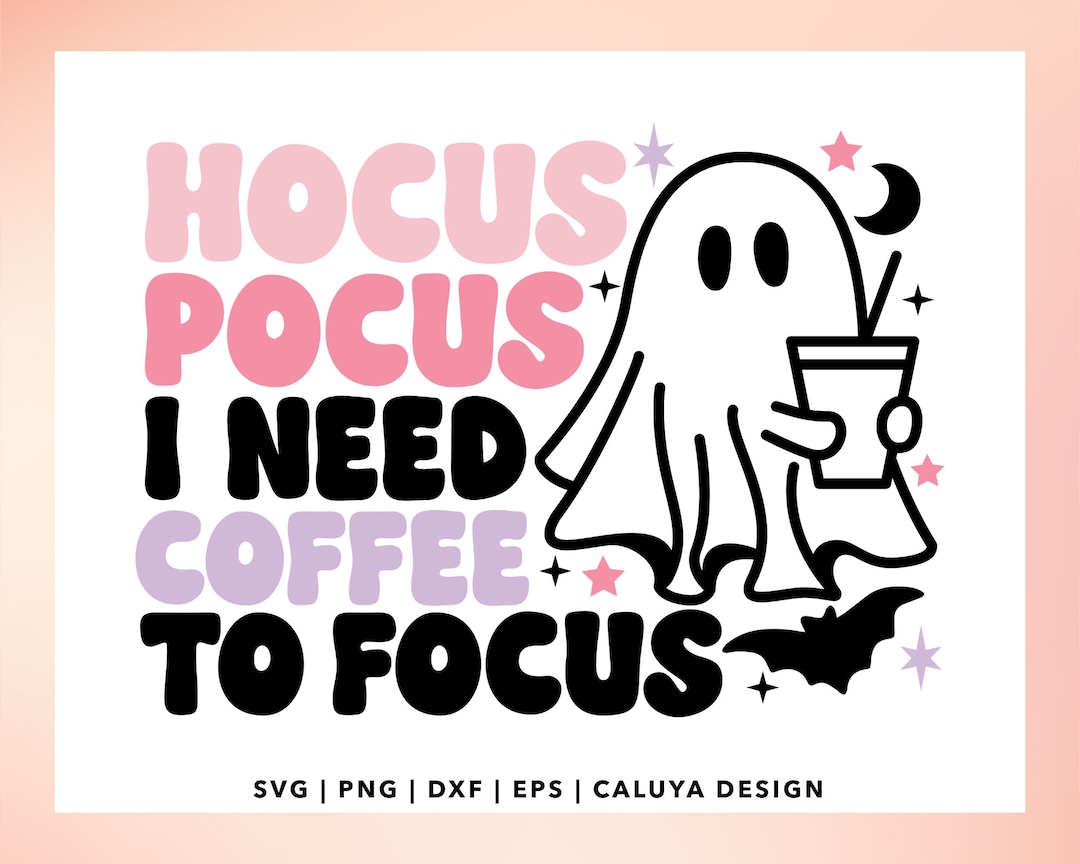 Cute Ghost Coffee SVG Ghost With Coffee SVG (Instant Download) - Etsy