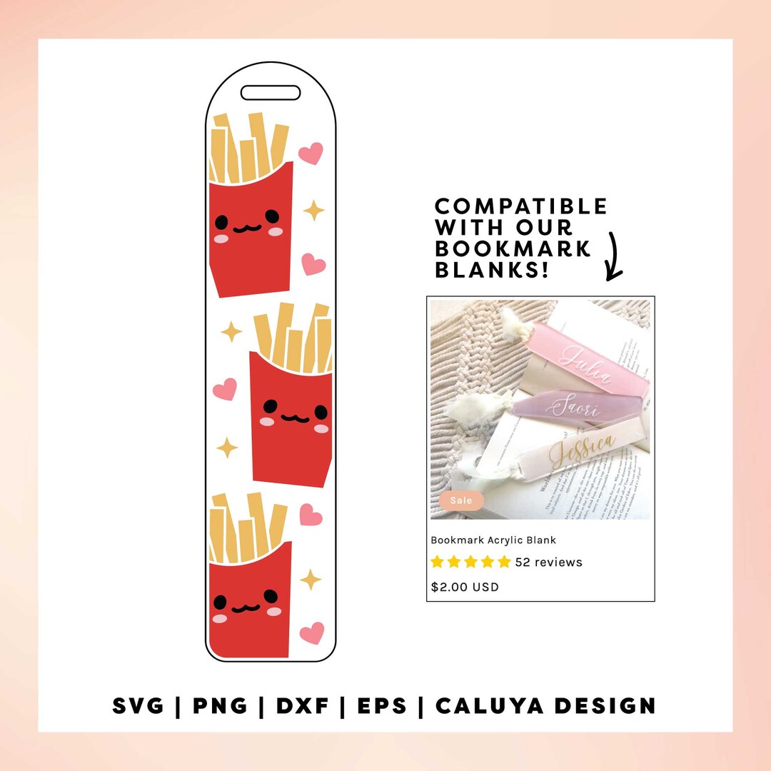Bookmark Template SVG | French Fries SVG | Fires Before Guys SVG ...