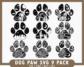 Dog Paw Prints SVG | Dog Paw SVG Bundle | Dog Mom and Paw Prints SVG | Dog Love svg | Dog mom svg | Dog mama svg | Dog Lover svg | Perro svg