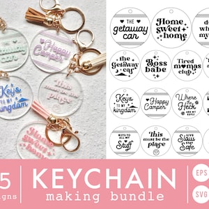 Funny Quote For Keychain SVG Bundle | Round Keychain SVG | Key Chain SVG | Keychain Template svg | Key Ring svg | Cricut, Cameo Silhouette