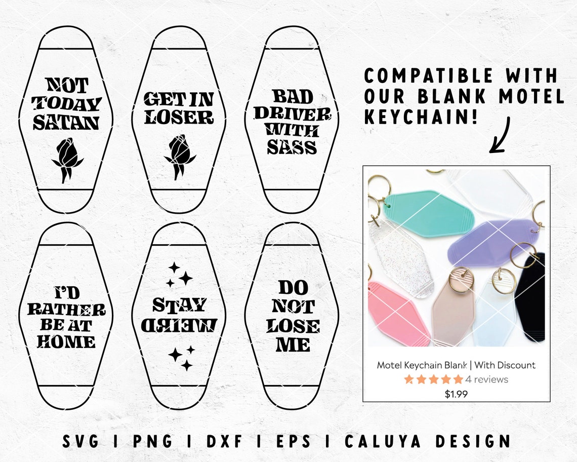 Motel Keychain SVG Keychain Template SVG SVG for Keychain - Etsy Hong Kong