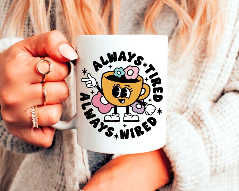 funny coffee mug saying SVG | Retro Character SVG, Self Love SVG, Mental Health svg, Cute Sticker svg, Over thinker svg, Libbey can wrap svg image 7
