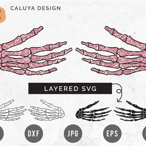 Layered Skeleton Hands Halloween SVG cut file for Cricut, Cameo Silhouette | Halloween Cricut Cut File | Halloween PNG Printable | Skeleton